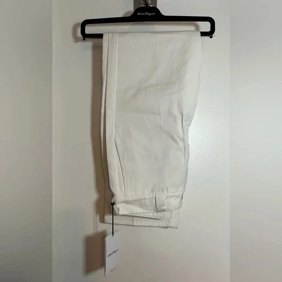 NWT Salvatore Ferragamo Men’s Off White Cotton Chino Pants Size 48 (US 33)